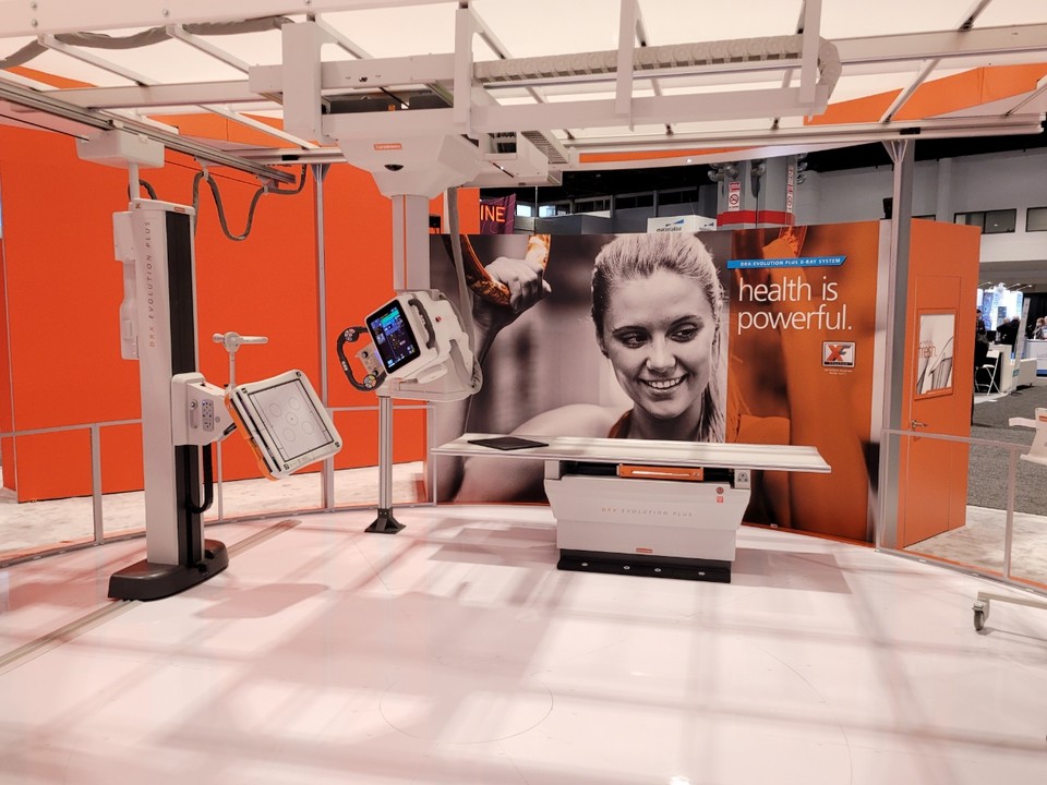 Carestream displayed enhancements to its premium X-ray room, the DRX-Evolution Plus, which meets the high-volume imaging needs of large hospitals, clinics, and urgent care centers.
