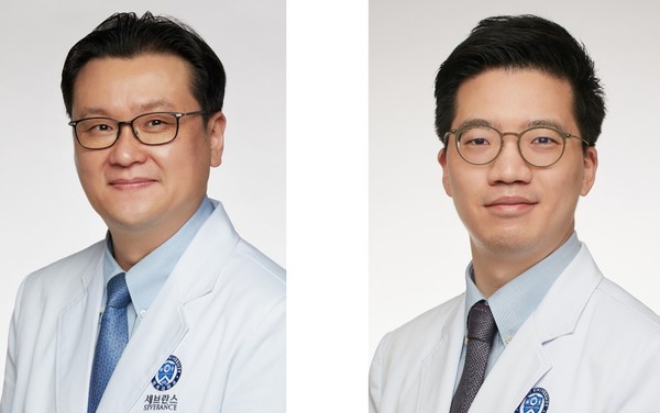 Professors Ku Nam-su (left) and Kim Jung-ho of Severance Hospital’s Department of Infectious Disease announced Friday that septic shock patients with sarcopenia symptoms are exposed to a higher risk of death than those without.