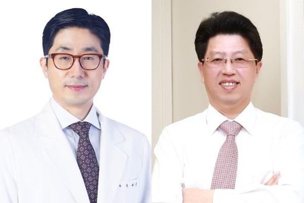 Professor Woo Se-joon of Ophthalmology (left) and Professor Kim Ki-woong of the Department of Psychiatry found that the risk of dementia increases, the thinner the thickness of the retinal nerve fibre layer (RNFL).