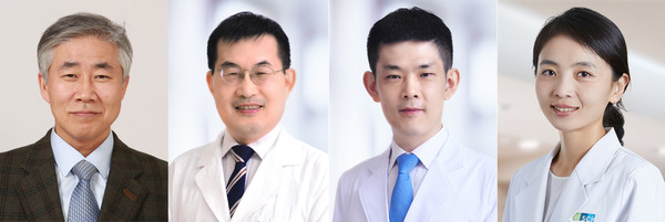 From left, Professors Paek Sun-ha, Jeon Bum-seok and Kim Han-Joon of Neurosurgery at Seoul National University Hospital and Professor Park Hye-ran of Neurosurgery at Soonchunhyang University Hospital.