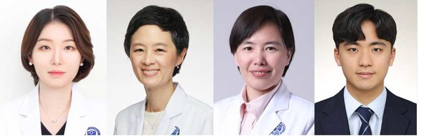 A Severance Hospital research team has identified diabetes risks of using immunotherapy. They are, from left, Professors Lee Min-young, Rhee Yum-ie, and Park Yu-rang and researcher Jeong Kyeong-seob.