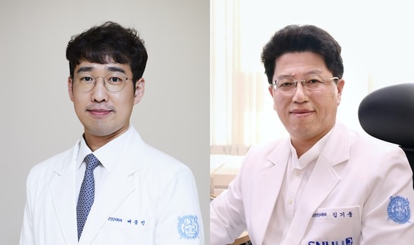 A Seoul National University Bundang Hospital research team, led by Professors Bae Jong-bin (left) and Kim Ki-woong, has found that women who have experienced five or more births are at a sharply higher risk of developing dementia. (SNUBH)