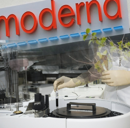 ​Korean biopharmaceutical firms are stepping up efforts to develop Covid-19 vaccines and treatments, stimulated by global pharma’s successes. (Moderna)​