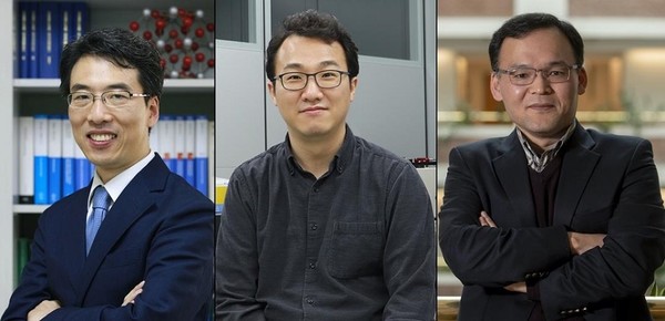 From left, IBS Director Cheon Jin-woo and Professor Lee Jae-hyun, and Professor Lee Hak-ho of Harvard Medical School have jointly developed an improved technique for drastically reducing the test time of Covid-19 infection. (IBS)