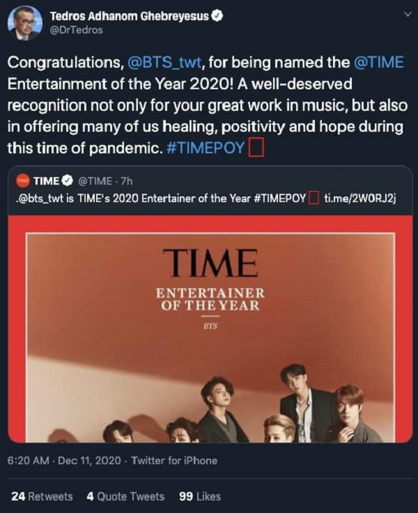 BTS: TIME's Entertainer of the Year 2020