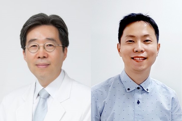 A global joint research team, led by Professor Bae Sang-cheol (left) of the Department of  Rheumatology at Hanyang University Medical Center, and Professor Kim Kwang-woo of the Department of Biology at Kyung Hee University, has found  46 new causative genes for lupus for the first time. (HYUMC)