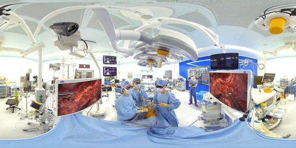 The Seoul National University Bundang Hospital’s medical staff provides lung cancer surgical training in the smart operating room realized through the metaverse during an online conference. (Credit: SNUBH)