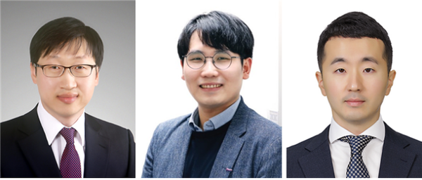A St. Mary’s Seoul Hospital research team, led by Professors Yoon Joon-won (left), Park Woo-ram, and Jung hyun-do, has developed a 3D-printed implant that can treat acute liver failure.