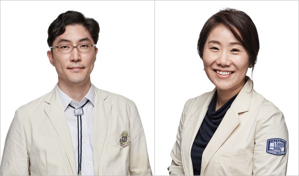 Researchers at St. Mary's Seoul Hospital, led by Professors Cho Byung-sik (left) and Kim Myung-shin, have developed a method that identifies acute myeloid leukemia recurrence risk factors.
