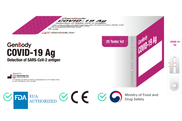 GenBody has received emergency use authorization from the U.S. Food and Drug Administration for GenBody COVID-19 antigen (Ag), a rapid diagnostic kit for Covid-19, in a nasal sampling format.