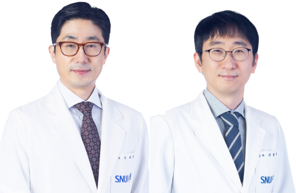 A Seoul National University Bundang Hospital research team, led by Professors Woo Sae-joon (left) and Joo Gwang-shik of the Department of Ophthalmology, has identified genes for congenital non-progressive night blindness in Koreans.