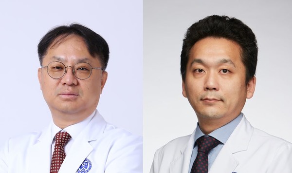 Professors Lee Gyung-yeol at Gangnam Severance Hospital (left) and Kim Jin-kwon at Yongin Severance Hospital have confirmed that antiviral treatment for shingles can reduce the risk of cardiovascular complications.