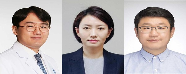 A joint research team has identified that the period of hyperglycemia and its complications could increase the risk of dementia. They are, from left, Professors Kim Woo-jung at Yongin Severance Hospital, Lee Eun-young at Seoul St. Mary's Hospital, and Han Kyung-do at Soongsil University.
