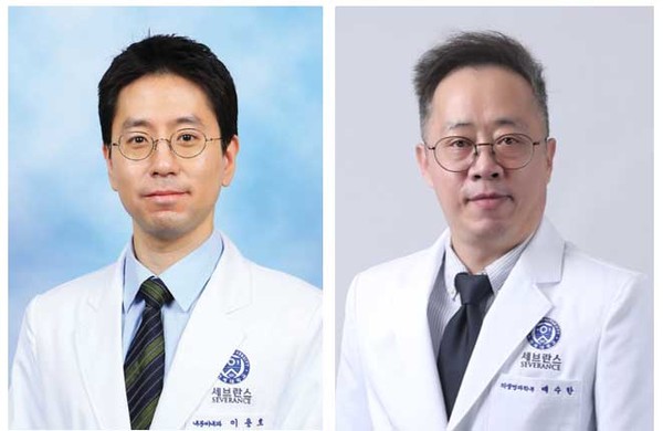 A Yonsei University College of Medicine team, led by Professors Lee Yong-ho (left) and Bae Soo-han, has discovered a new treatment substance for NASH.