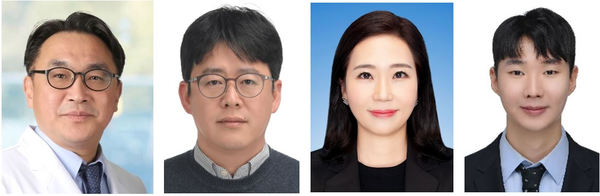 A research team at Yonsei University College of Medicine has developed a method that increases the drug delivery rate for glioblastoma. They are, from left, Professors Sung Hak-joon, Shin Young-min and Yu Seung-eun, and researcher Baek Se-woom.