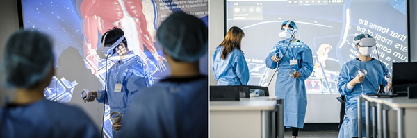 Students at Kyung Hee University College of Medicine are practicing anatomy. (Source: E-Newsletter of Korea Society of Medical Sciences)
