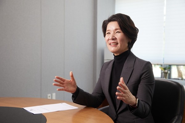 STgen Bio CEO Choi Kyung-eun speaks in an interview with Korea Biomedical Review.