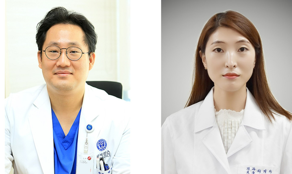 Professors Park Hyung-seok (left) and Lee Jee-a have found that robotics breast surgery reduces complications and shows a significant breast preservation effect.