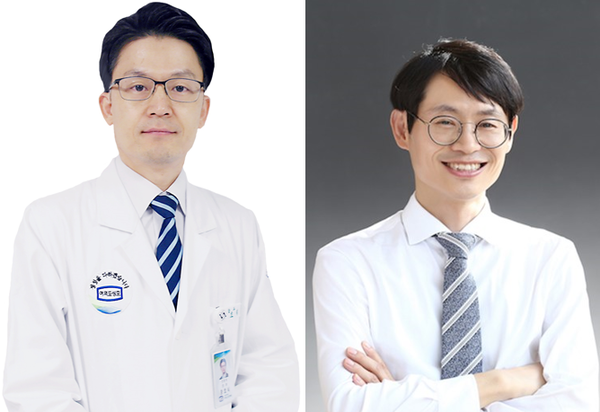 Professor Hwang Ho-sik (left) from Yeouido St. Mary’s Hospital and Professor Chung Eui-heon from GIST have developed a technology that can decipher the eyelid’s meibomian gland image using a deep learning model.