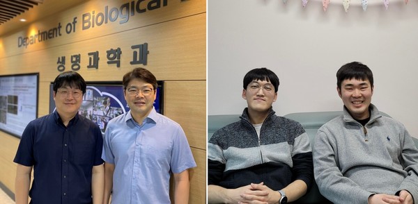 From left, KAIST Professors Kim Chan-hyuk and Chung Won-seok, and Ph. D. candidates Lee Se-young and Jeong Hyun-cheol have developed a new Alzheimer’s treatment with the Gas6 fusion protein.