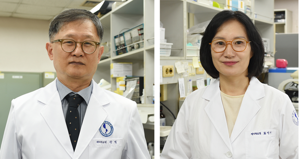 A Ajou University School of Medicine research team, led by Professors Kang Yup (left) and Choi Sung-e, has revealed that controlling ClpP can help control high-fat, high-fructose induced nonalcoholic steatohepatitis'