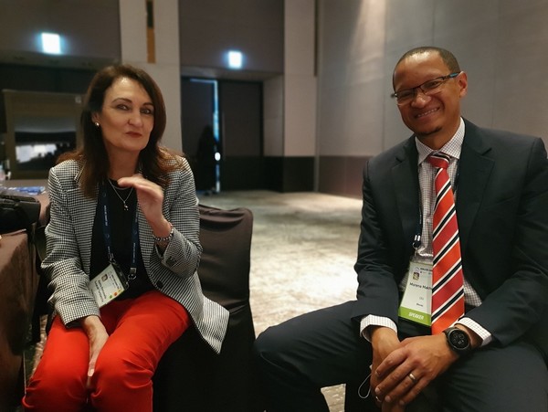 Afrigen Biologics and Vaccines Managing Director, Petro Terblanche (left), and Biovac’s CEO Dr. Morena Makhoana spoke with Korea Biomedical Review during the World Bio Summit (WBS 2022) in Seoul, Wednesday.