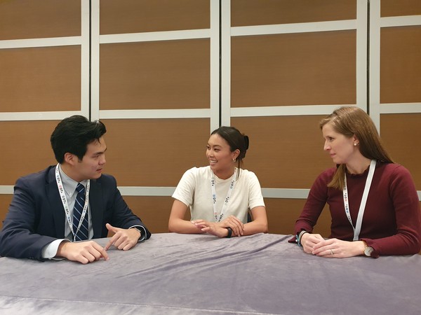From left, Head of Welt USA Danny Kim, Click Therapeutics Director of Business Development and Alliance Management Sarah Jackson and Digital Therapeutics Alliance (DTA) Megan Coder talked to Korea Biomedical Review about DTx industry trends at DTx Asia in an interview on Wednesday.