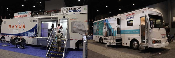 Lamboo Medical (left) and Farber Speciality were among the exhibitors who showcased large trailers equipped with the latest medical devices.