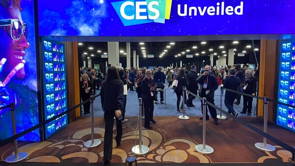 The entrace to CES Unveiled, a  media preview of key products. (Credit: Min Kyeong-joong)