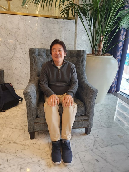 ABL Bio CEO Lee Sang-hoon explains the company's platform and future goals during an interview with Korea Biomedical Review at a hotel in San Francisco on Thursday.