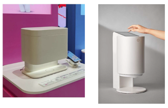 Algocare alleged that Lotte Healthcare copied its business idea and core technology to make an AI-backed nutrient dispenser. The picture shows Algocare’s Nutrition Engine (right) and Lotte Healthcare’s Cazzle. (Credit: Algocare) 