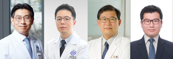 Researchers from Severance Hospital and Wonkwang University Hospital have confirmed that a statin and ezetimibe combination therapy is more effective in controlling LDL cholesterol in diabetic patients with cardiovascular disease compared to statin monotherapy. They are, from left, Professors Kim Jung-sun, Lee Yong-joon, Yun Kyeong-ho and Cho Jae Young