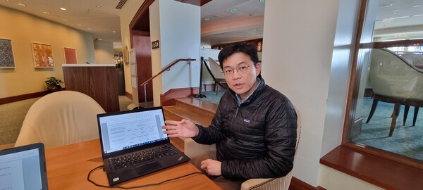 Sehyun Jason Kim, Director of Immunology Search & Evaluation at Merck Business Development (BD) & Licensing, talks about his work at Merck, during an interview with Korea Biomedical Review at the Seaport Boston Hotel in Boston, Mass., on Monday (local time).