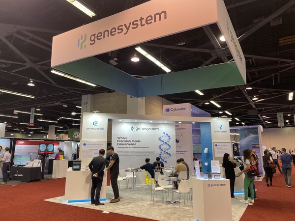 GeneSystem's booth at the 2023 American Association for Clinical Chemistry (AACC) in Anaheim, Calif.