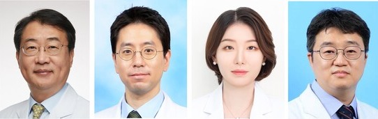 Researchers at Yonsei University College of Medicine (YUCM) have found that SGLT-2 inhibitors which are commonly prescribed to diabetes patients are effective in reducing the symptoms of non-alcoholic steatohepatitis (NASH). They are, from left,  Professors Cha Bong-soo, Lee Yong-ho, and Lee Min-young of YUCM’s Internal Medicine Department and Professor Han Dai-hoon of YUCM's Surgery Department.(Credit: YUCM)
