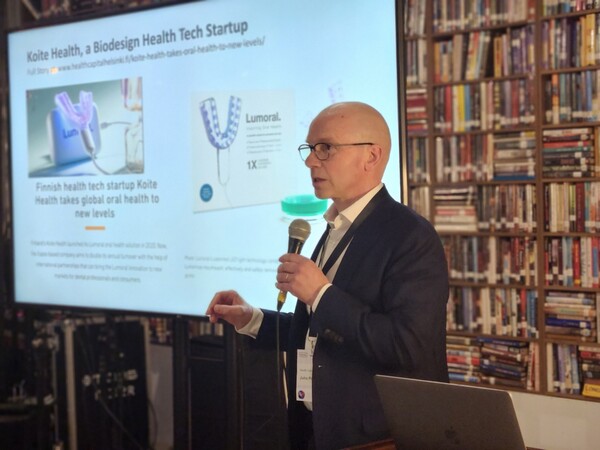 Health Capital Helsinki Director Juha Paakkola speaks about the healthcare ecosystem in Finland and ways for Korean companies to enter. (Credit: KBR)