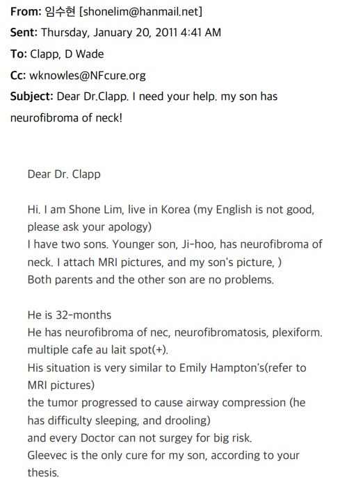 Email from Lim to Dr. Klapp