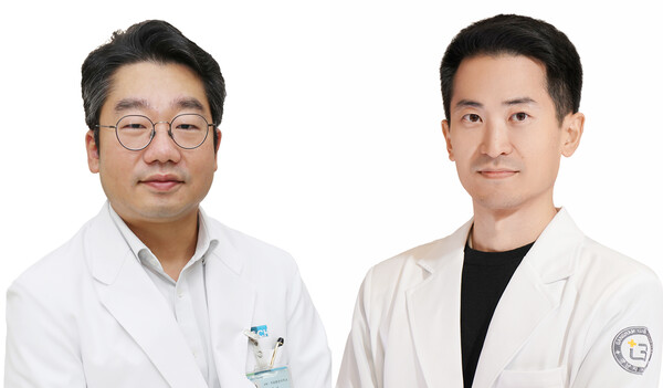 Professor Lee June-hee (left) of the Department of Occupational and Environmental Medicine at Soon Chun Hyang University Hospital Seoul and Dr. Park Sung-jin of the Department of Occupational and Environmental Medicine at Gangnam Giein Hospital