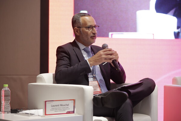 Laurent Muschel, the Acting Director-General of the European Health Emergency Preparedness and Response Authority, talks about the importance of therapeutics in combating pandemics during the World Bio Summit 2023 held in Conrad Seoul on Tuesday. (credit: MOHW)