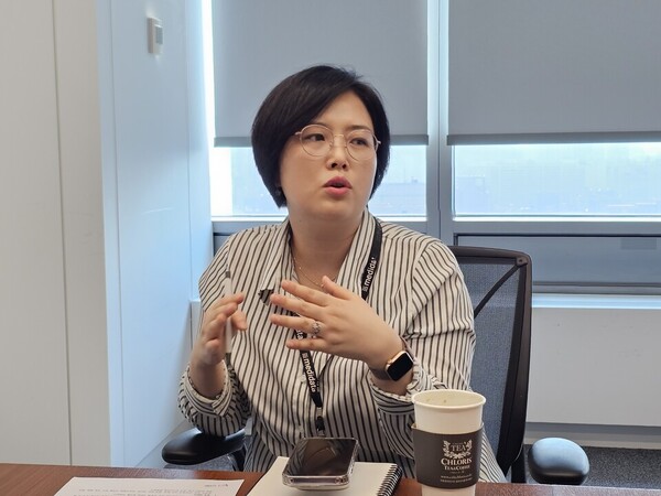 Medidata Korea Senior Director Kim Hye-ji discusses DCT strategy on Wednesday at the company headquarters in Gangnam-gu, Seoul. (KBR photo)