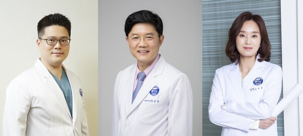 CHA Bundang Medical Center researchers found a method to help Klinefelter syndrome patients to become fathers. They are from left, Professors Yu Young-dong, Kwon Hwang, and Shin Ji-eun.