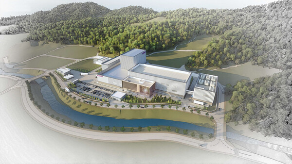 An aerial view of Merck's new bioprocessing production center in Daejeon, Korea. (Courtesy of Merck) 