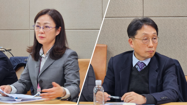 Professor Lee Young-mee (left) of Korea University College of Medicine and Professor Emeritus Lee Jong-tae of Inje University College of Medicine pointed out that their medical schools will not build the capacity to educate the increased number of students by the 2025 academic year. (KBR photo)