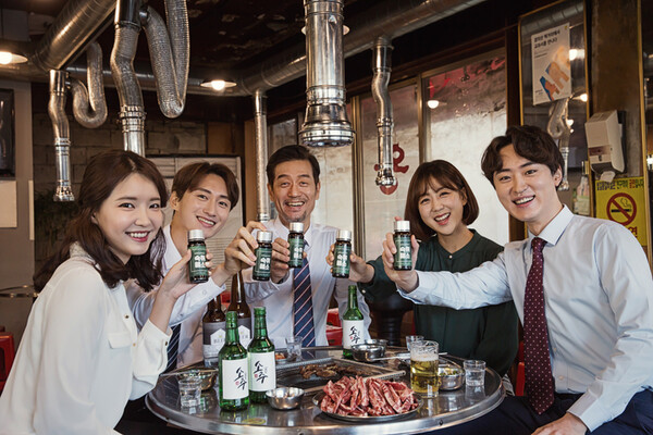 Korean hangover remedy products including pills sticks and drink bottles on a store shelf