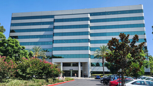 The exterior of the upcoming LA Health Screening Center, located inside the existing Logos Tower in Cerritos, California, which is currently undergoing interior remodeling ahead of its planned opening in October 2026. (Credit: SNUBH)