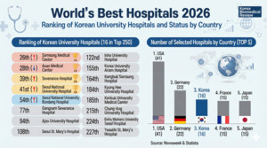 4 Korean hospitals rank in world’s top 50; SNUBH climbs to Korea’s Big 5